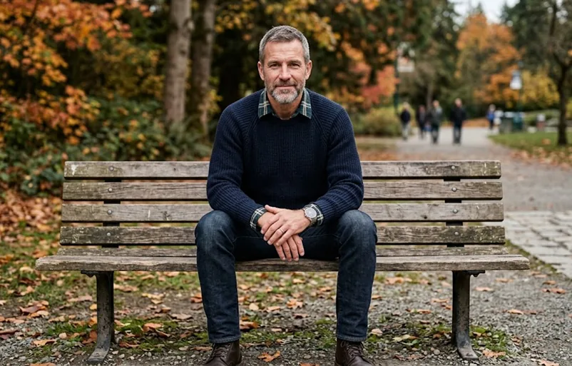 Man sitting on a park bench